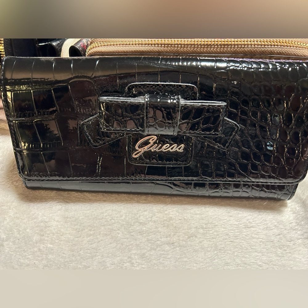 Guess black crocodile print travel organizer for jewelry or trinkets #luxury